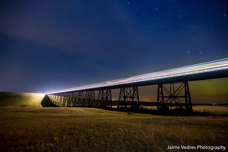Train Bridge at Night
